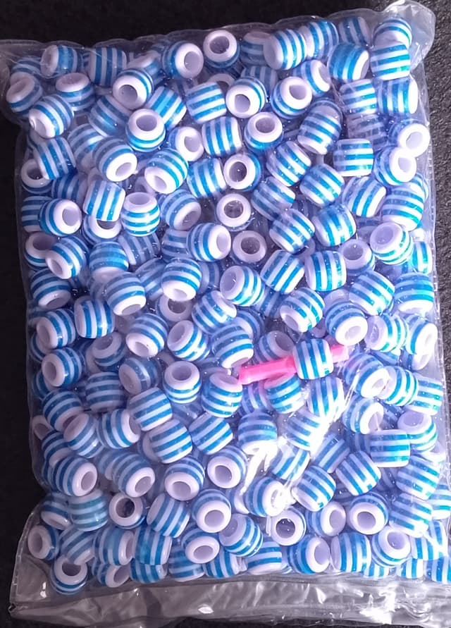 Blue and White Beads (10pcs)